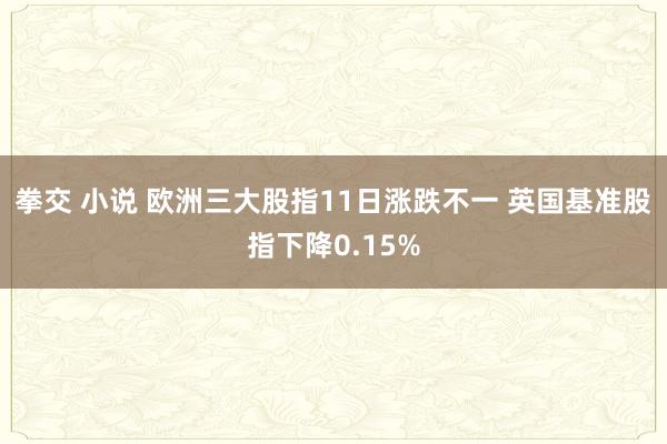 拳交 小说 欧洲三大股指11日涨跌不一 英国基准股指下降0.15%