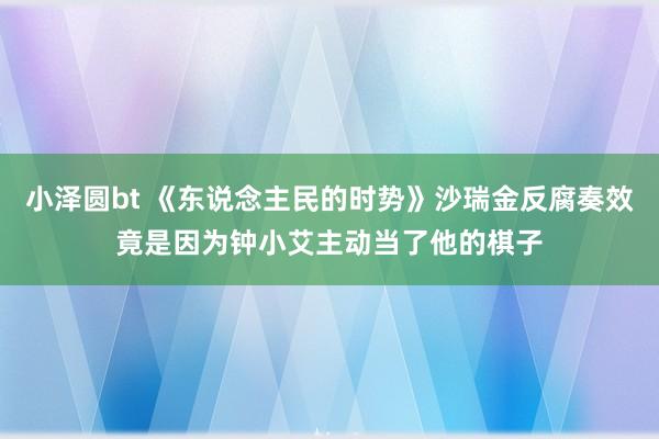 小泽圆bt 《东说念主民的时势》沙瑞金反腐奏效竟是因为钟小艾主动当了他的棋子