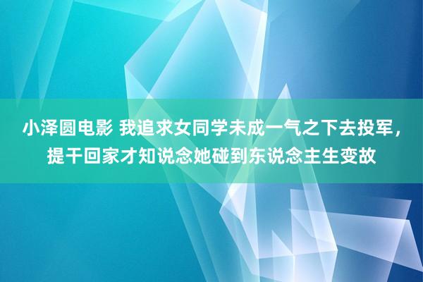 小泽圆电影 我追求女同学未成一气之下去投军，提干回家才知说念她碰到东说念主生变故