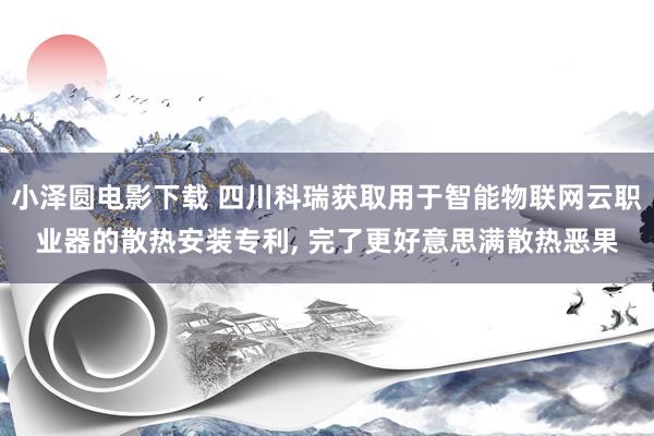 小泽圆电影下载 四川科瑞获取用于智能物联网云职业器的散热安装专利， 完了更好意思满散热恶果