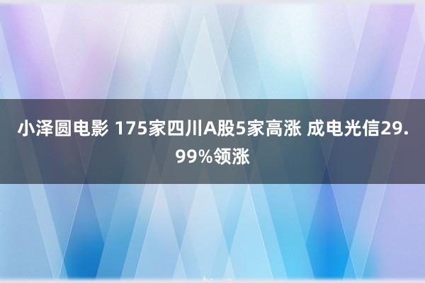 小泽圆电影 175家四川A股5家高涨 成电光信29.99%领涨