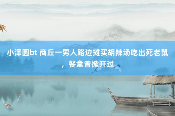 小泽圆bt 商丘一男人路边摊买胡辣汤吃出死老鼠，餐盒曾掀开过