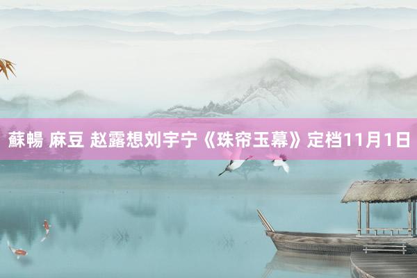 蘇暢 麻豆 赵露想刘宇宁《珠帘玉幕》定档11月1日