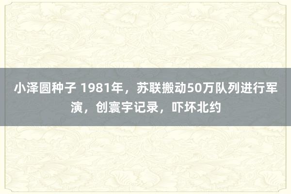 小泽圆种子 1981年，苏联搬动50万队列进行军演，创寰宇记录，吓坏北约