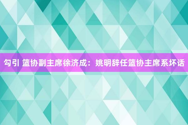 勾引 篮协副主席徐济成：姚明辞任篮协主席系坏话