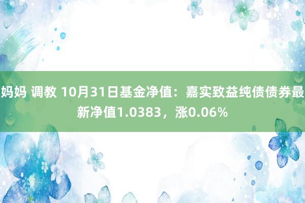 妈妈 调教 10月31日基金净值：嘉实致益纯债债券最新净值1.0383，涨0.06%