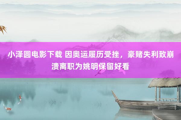 小泽圆电影下载 因奥运履历受挫，豪赌失利致崩溃离职为姚明保留好看