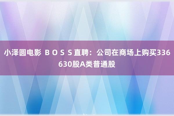 小泽圆电影 ＢＯＳＳ直聘：公司在商场上购买336630股A类普通股