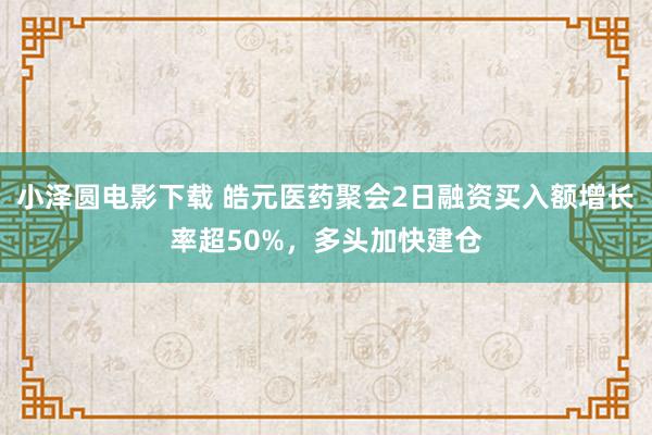 小泽圆电影下载 皓元医药聚会2日融资买入额增长率超50%，多头加快建仓