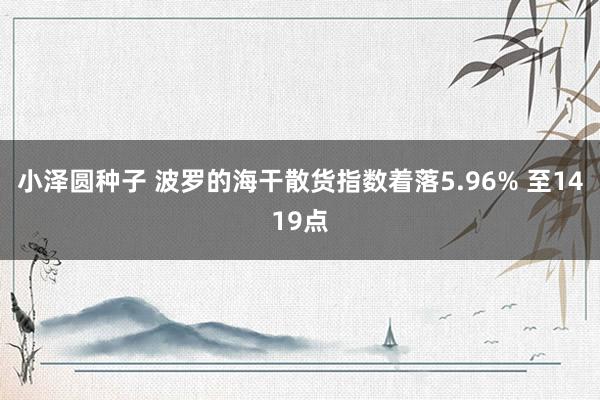 小泽圆种子 波罗的海干散货指数着落5.96% 至1419点