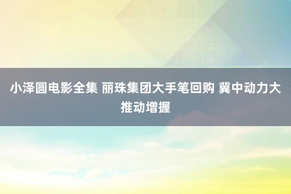 小泽圆电影全集 丽珠集团大手笔回购 冀中动力大推动增握