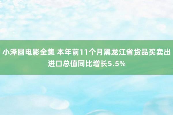 小泽圆电影全集 本年前11个月黑龙江省货品买卖出进口总值同比增长5.5%