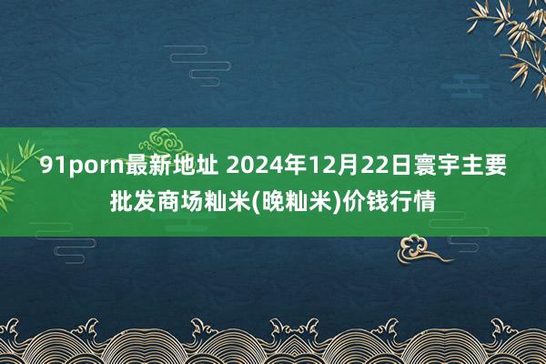 91porn最新地址 2024年12月22日寰宇主要批发商场籼米(晚籼米)价钱行情