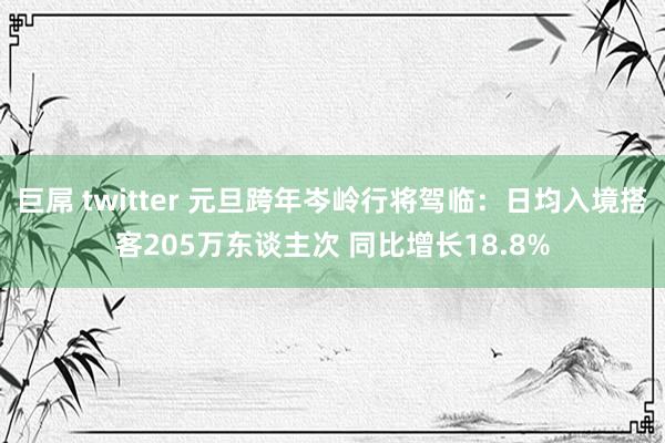 巨屌 twitter 元旦跨年岑岭行将驾临：日均入境搭客205万东谈主次 同比增长18.8%