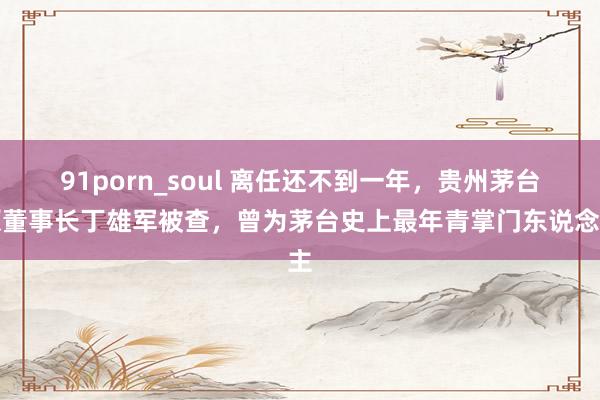 91porn_soul 离任还不到一年，贵州茅台原董事长丁雄军被查，曾为茅台史上最年青掌门东说念主