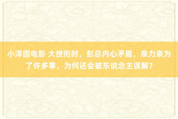 小泽圆电影 大授衔时，彭总内心矛盾，亲力亲为了许多事，为何还会被东说念主误解？