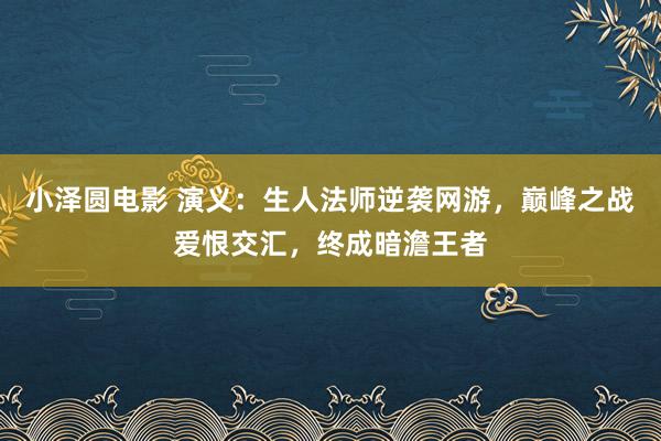 小泽圆电影 演义：生人法师逆袭网游，巅峰之战爱恨交汇，终成暗澹王者