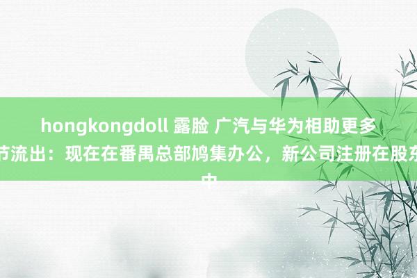 hongkongdoll 露脸 广汽与华为相助更多细节流出：现在在番禺总部鸠集办公，新公司注册在股东中