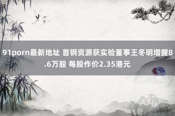 91porn最新地址 首钢资源获实验董事王冬明增握8.6万股 每股作价2.35港元